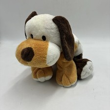 Ty Pluffies Whiffers Two Tone Brown White Dog Plush 2004 12" Large Some Stain
