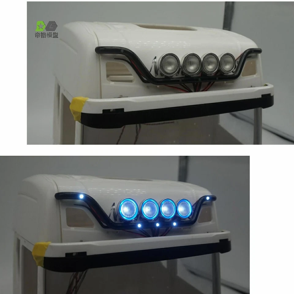 LED-Leuchtbalken Kabine Aluminium für56371 56323 770S 1/14 RC Tractor Truck Car - Bild 3 von 4