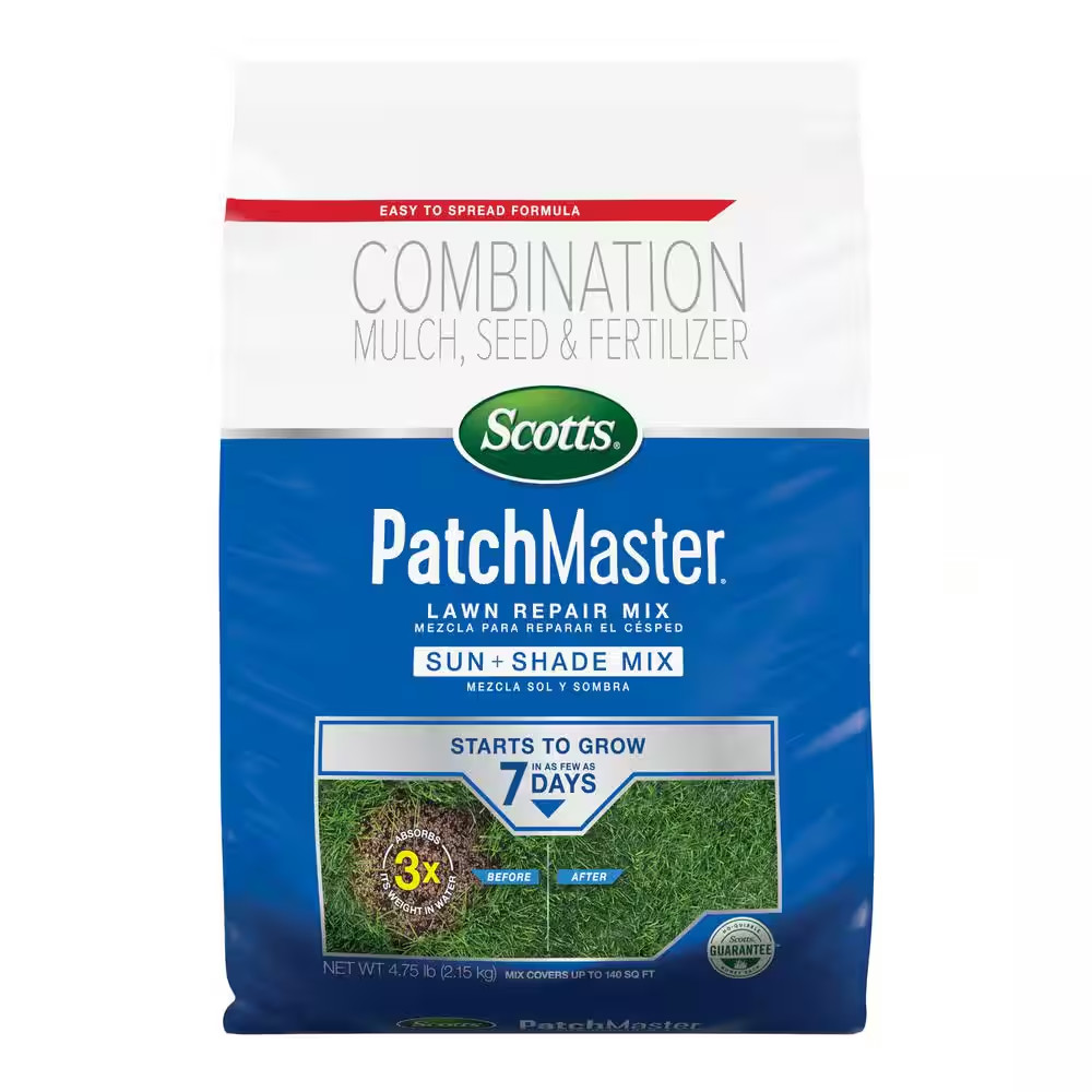 Patchmaster 4.75 Lbs. Lawn Repair Mix Sun + Shade Mix, Combination Grass Seed, F