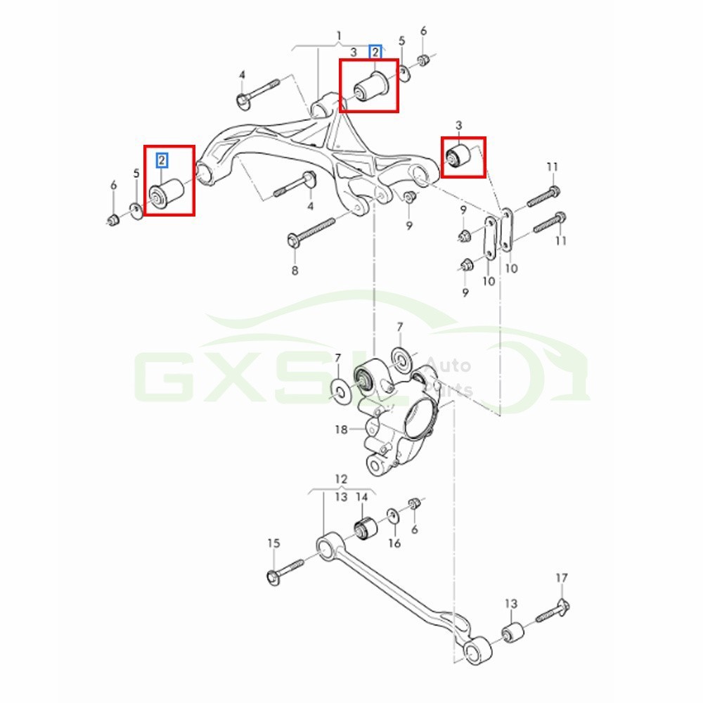Bentley Mulsanne Rear Upper Control arm bushings 12 pcs