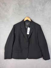 Black Label By Evan-Picone Blazer Womens 18 Black Stretch Two Button Jacket New