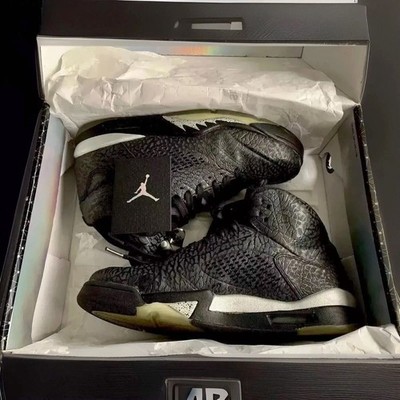 AIR JORDAN  3LAB5 RETRO  ELEPHANT PRINT BLACK/METALLIC-SILVER MENS SIZE 11