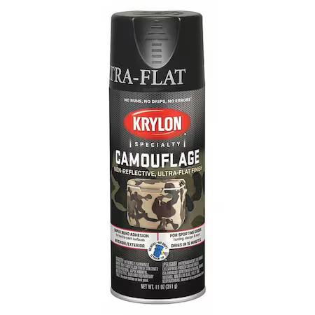 Krylon K04290777 Spray Paint, Black, Ultra-Flat, Solvent, 11 Oz - Picture 1 of 1