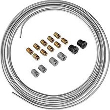 Galvanized Steel Brake Line Kit - 3/16" x 25ft Size: 3/16 Coil w/ fitting kit