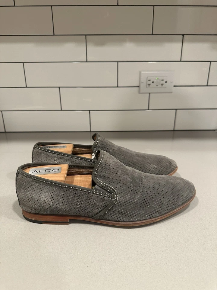 Mocasín de gamuza gris ALDO para hombre talla 42 EE. UU. 9 Foto 2 de 3