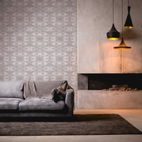 Graue Tapete Kaleidoskop Muster Mit 3D Effekt – Grau, Metallic