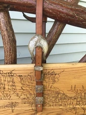CUSTOM MADE CHRISTIANFAITH BROKEN HORN STERLING SILVER SHOW HEADSTALL BELT STYLE