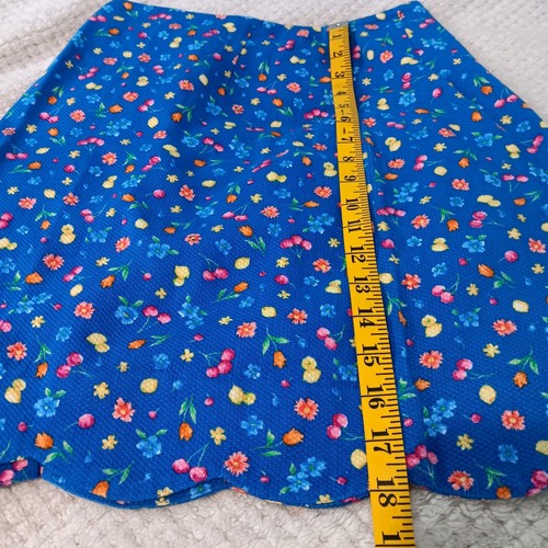 Talbots Lemon Cherry Floral Print Scalloped Edge Skirt Sz 2P Mod Twee Vtg - Picture 5 of 7