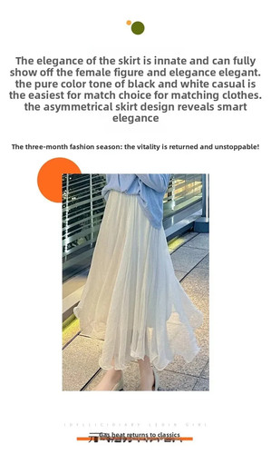 Falda Para Mujer Primavera Verano Cintura Alta Línea A Plisada Midi Faldas Estilo Moderno - Imagen 10 de 26