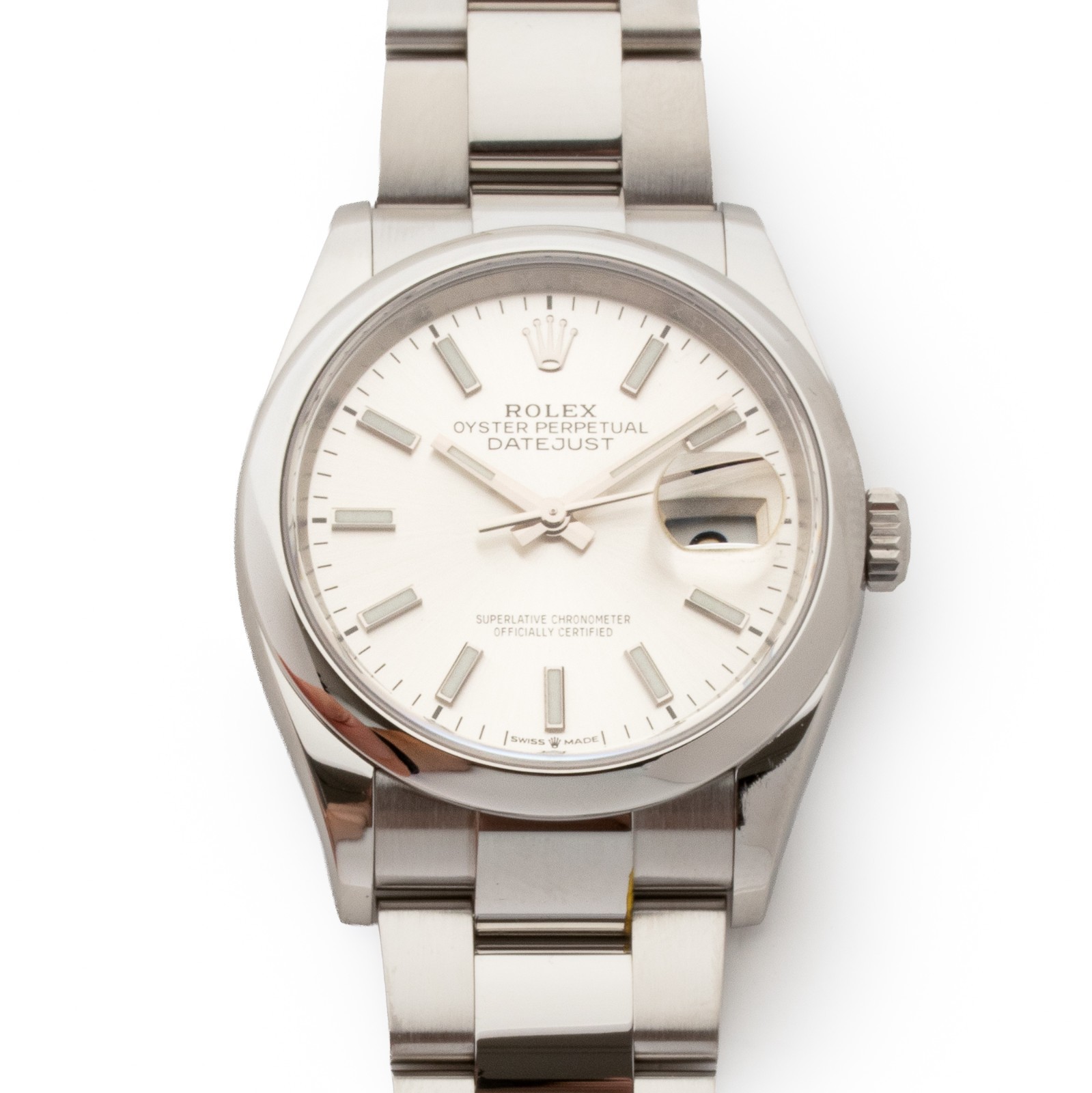 Rolex Datejust 36 126200 Silver Baton Dial Oyster Bracelet Box & Papers 2020