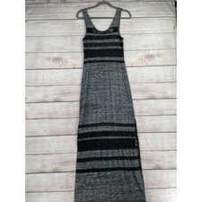 Free People Lace Striped High Slits Tank Maxi Dress Women's Size XS Gray/Black