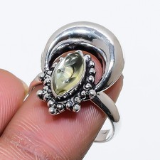 Peridot Gemstone Handmade 925 Sterling Silver Jewelry Ring 7 l381