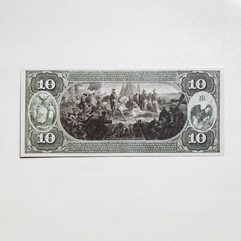 10 Dollars 1867 Poughkeepsie National Currency Reproduction Banknote Fr US# 413 - Image 2 of 4