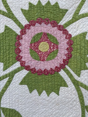 1850’s Quilt..Museum Quality Quilting..Reds Are Popped..White Areas Are Amazing - Picture 24 of 24