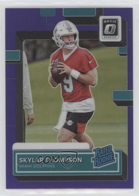 2022 Panini Donruss Rated Optic Preview Purple /50 Skylar Thompson Rookie RC