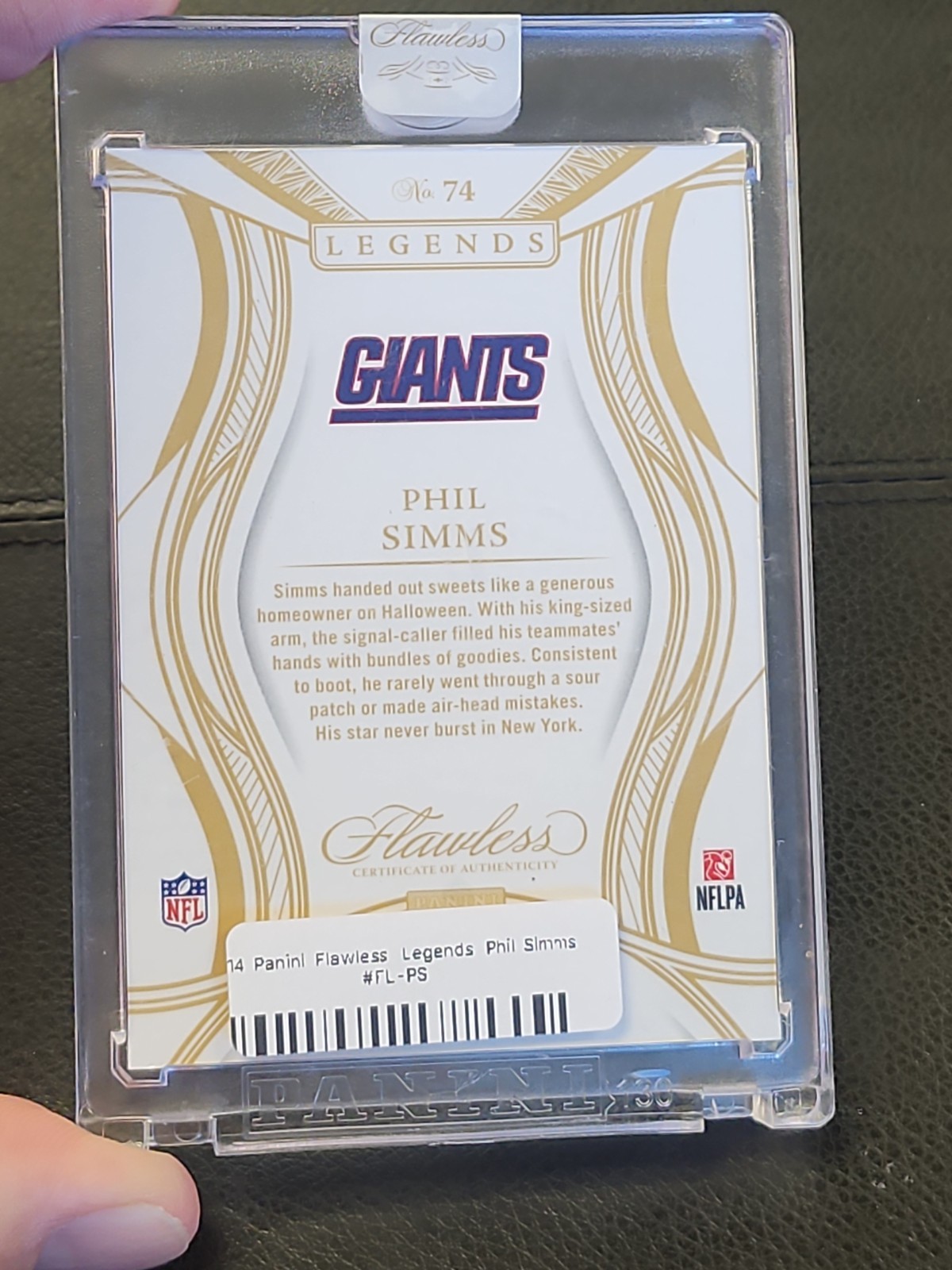 2025 Panini Flawless Legends PHIL SIMMS 1/1 ! PLATINUM GEM New York Giants  view 6