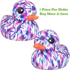 Purple Blue Tie Dyed Print Rubber Ducky 6in Jeep Ducking - FAST US Shipper