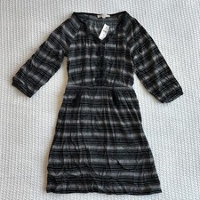 NWT LOFT Black & Gray Striped Casual Dress size XS