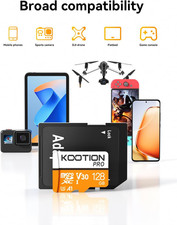 128GB Micro SD Card 3 Pack UHS-I MicroSDXC 4K Video U3 A1 V30 C10 with Adapter