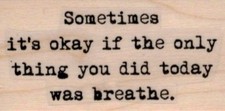 Sometimes It's Okay 1 1/4 x 2 1/4" Rubber Stamp, Word/Phrase Stamp