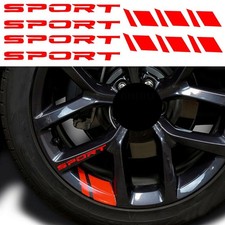 10  Red Reflective Car Wheel Rim Vinyl Decal Strip Racing Stickers Accessories