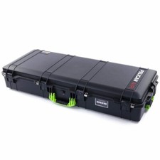 Black  Lime Green Pelican 1745 Long case. Comes with foam. Pluck 