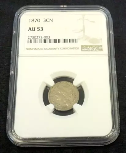 1870 3CN NGC AU53. REDUCED 3/6/24 (2159)