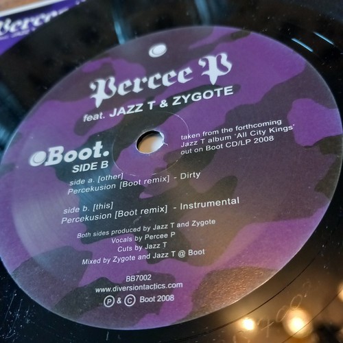 PERCEE P rhyme inspector Percekusion BOOT RECORDS 7" Hip Hop JAZZ T - Picture 7 of 7