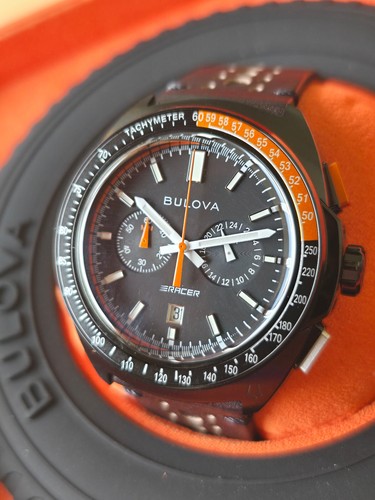 Bulova Racer Black Dial Sapphire Crystal Chronograph Men's Watch 98B428 - Picture 4 of 9