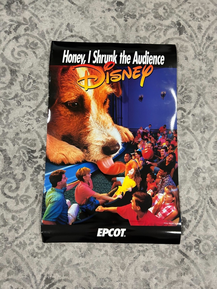 Vtg 1990s NOS Epcot HONEY I SHRUNK THE AUDIENCE Poster 36X23 Walt
