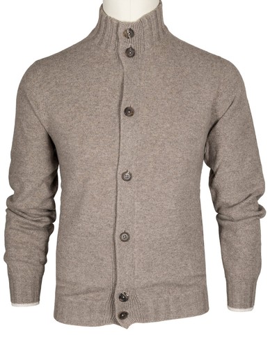 Fioroni Cardigan in Braunbeige mit zwei Taschen aus "Cashmere Duvet" - Bild 3 von 15