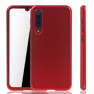 Handyhülle Schutz Case für Xiaomi Mi 9 SE Full Cover Displayschutz Bumper Rot