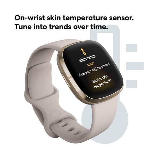 Fitbit FB512GLWT Sense Advanced Health & Fitness Smartwatch - Soft Gold - Picture 4 of 9