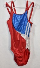 GK Adidas Leotard Girl's Size X-Small Metallic Vintage