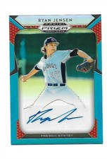 2019 Prizm Blue Refractor Ryan Jensen Chicago Cubs Fresno State Auto RC #6/30