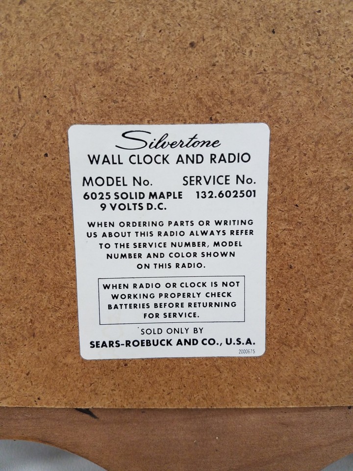 Vintage Silvertone Wall Clock and Radio For Parts or Repair eBay