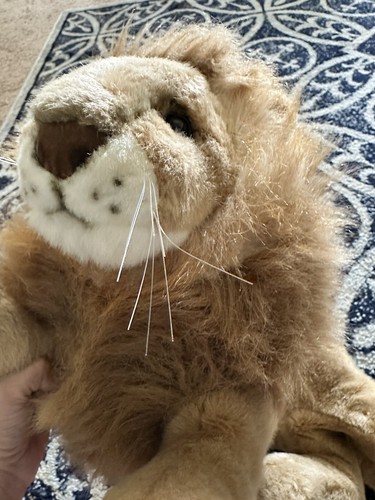 America Wego 91115A Plush Realistic Lion Laying Down 22” Long - Picture 11 of 17