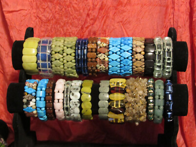 Fashion gemstone stretch bracelets