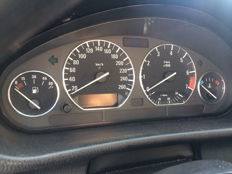 Velocímetro de ajuste de bisel anillos de esfera de tablero calibre euro cromo para BMW E36 M M3 GT Z3 Foto 4 de 4