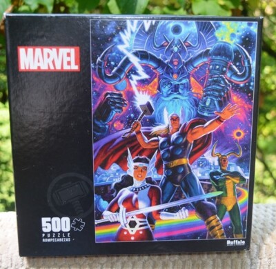 100% COMP. BUFFALO MARVEL 500 PIECE JIGSAW PUZZLE-THOR ADVENGERS