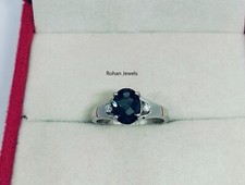 Genuine London Blue Topaz Ring 925 Sterling Silver Handmade Silver Ring