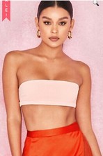 House of CB London Lotus Pink Crepe Tube Top Strapless Women's Medium Coquette