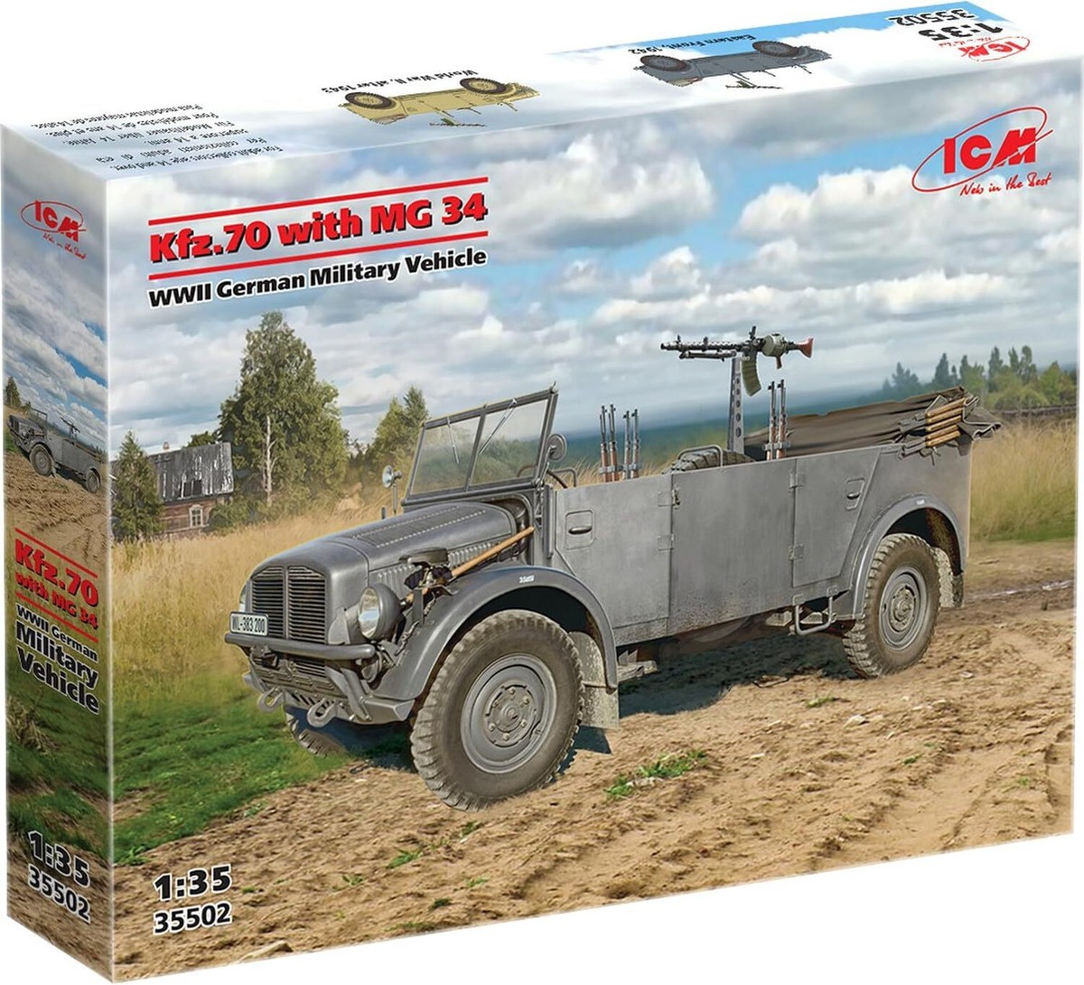 ICM 1/35 Kfz.70 with MG 34 WWII German military vehicle