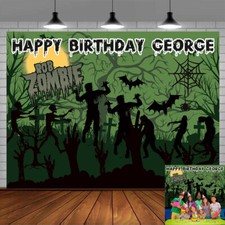 Zombie Personalised Custom Banner Backdrop Party Decoations Birthday Gift Kids