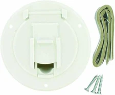 Valterra White Small Round Cord Cable Hatch for RV Camper Trailer A10-2140VP
