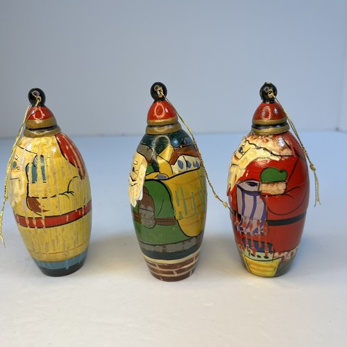 Santa Claus Nesting Dolls Wooden Christmas Ornaments Painted - Picture 7 of 13