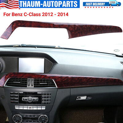Wood Grain Center Dashboard Plate Strip Trim For Benz C-Class W204 2010-2013 US