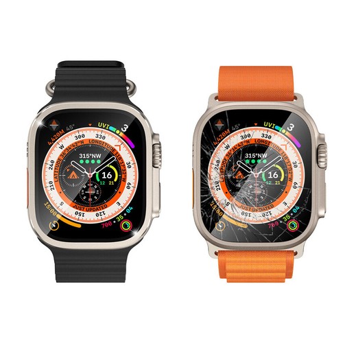 1/2PCS Case Tempered Glass Metal For Apple Watch Ultra 49mm Screen Protector - Photo 9 sur 47