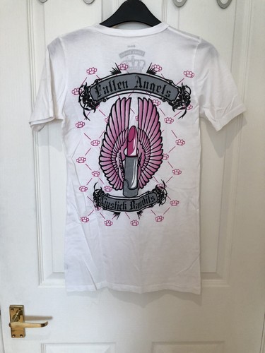 New Without Tags Lipstick Bandits Los Angeles White T Shirt Size Small (8-10) - Picture 3 of 7