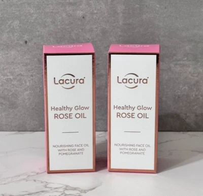 2 x Lacura Healthy Glow Rose Oil with Rose and Pomegranate, NEW, ALDI